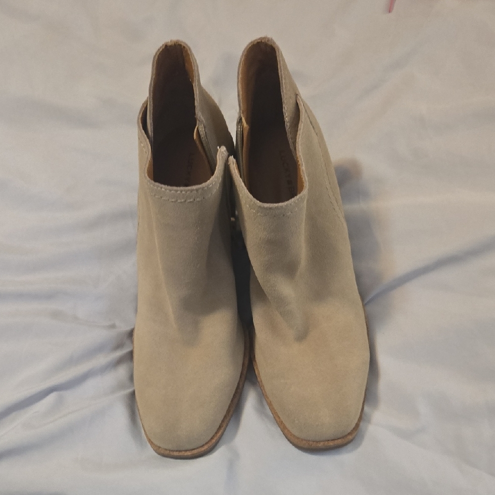 Lucky Brand Tan Ankle Booties with Block Heel